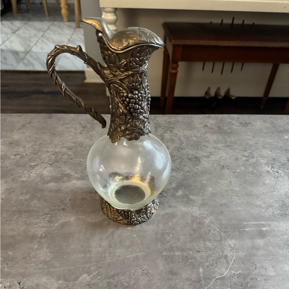 19th Century Antique Art Nouveau Silver Wine Decanter